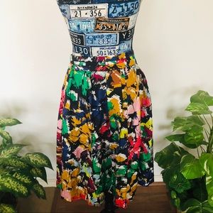 J. Crew 100 % Silk Skirt Sz 12 Multicolor